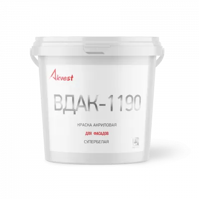 Краска акриловая супербелая для фасадов ВДАК-1190, Аквест,  25 кг