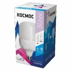 Лампа светодиодная 30Вт 6500К Е27 переходник в комплекте на Е40