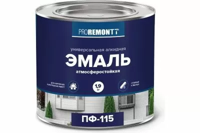 Эмаль ПФ-115 PROREMONTT Черный 1,9 кг