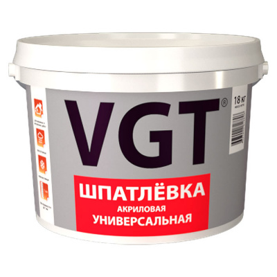 VGT Шпатлевка универсальная для наружных и внутренних работ, 18 кг